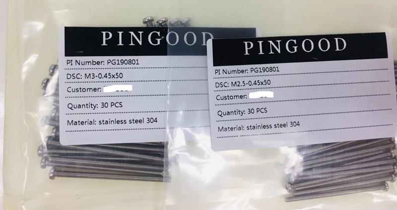 m2.5x50 pan head long screw ss304 M3x50 machine screw
