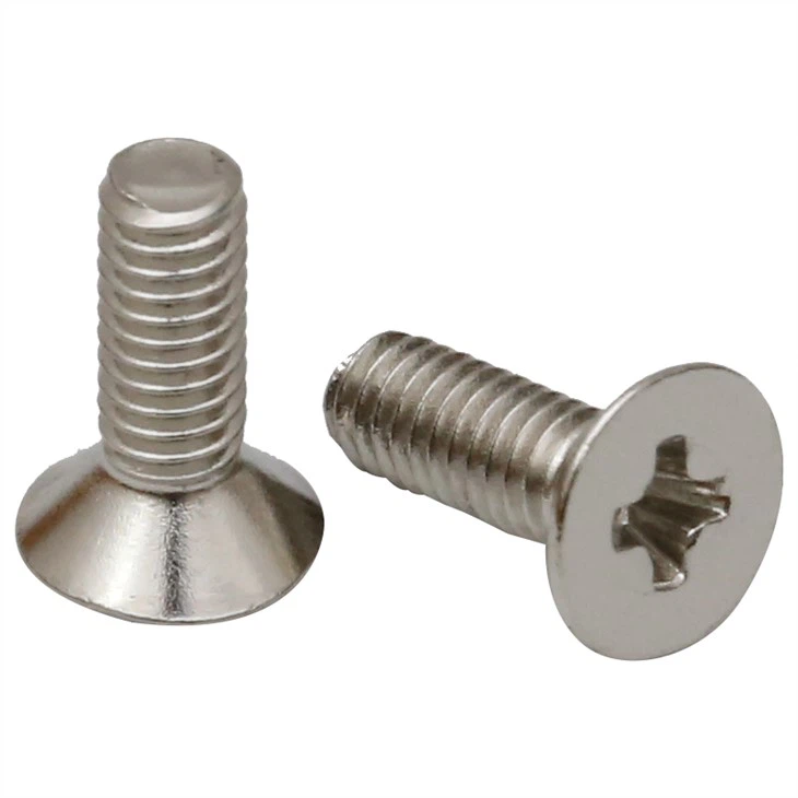 Sekrup mesin kepala datar phillips countersunk yang dipoles